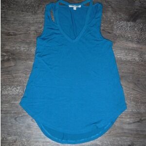 Express One Eleven Tank Top V-Neck Sleeveless‎ Casual Blue XS